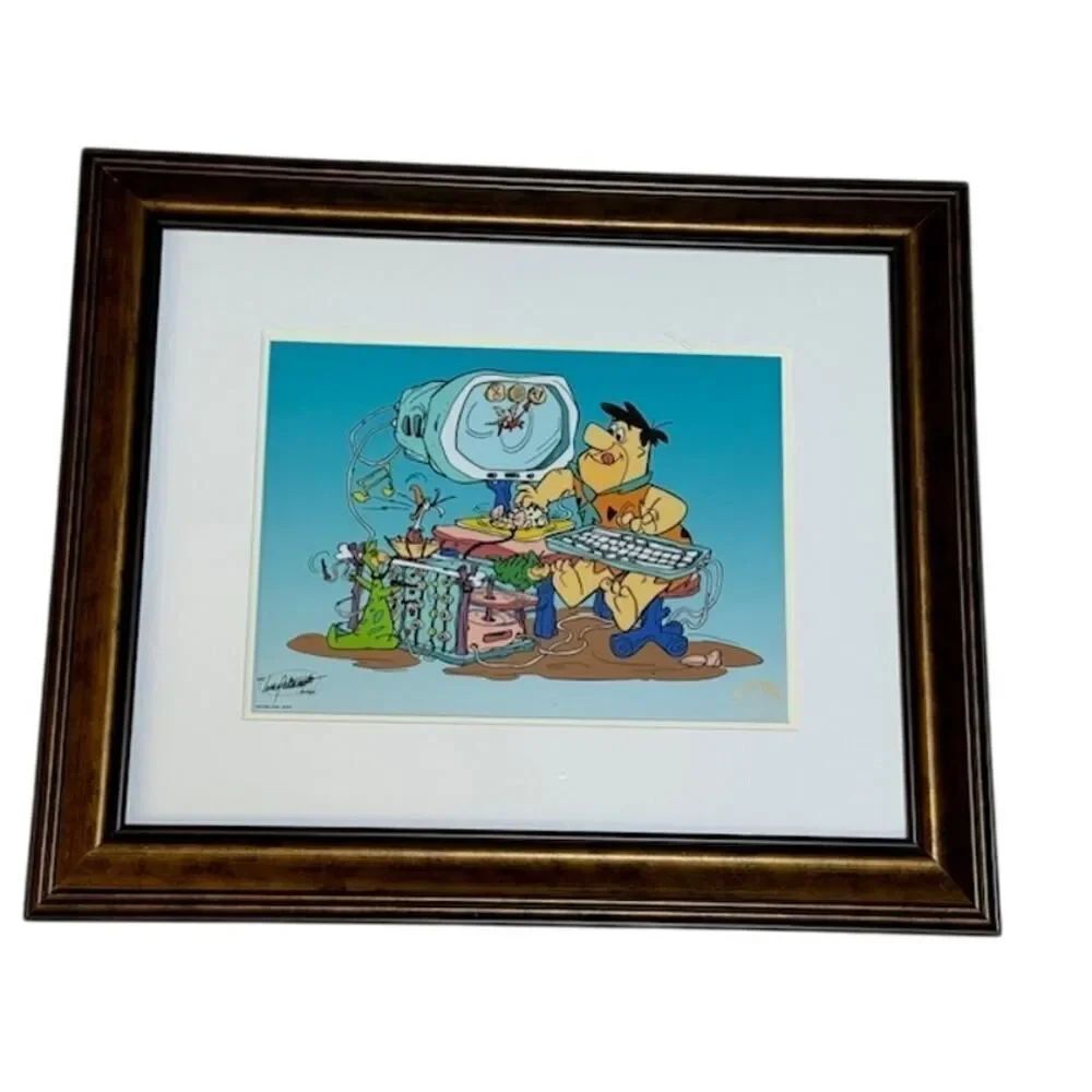 Hanna-Barbera Original Limited Edition Framed Flintstone Sericel 1997